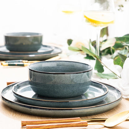 Dinnerware Sets for 8, 24 Pieces Ceramic Plates and Bowls Set7