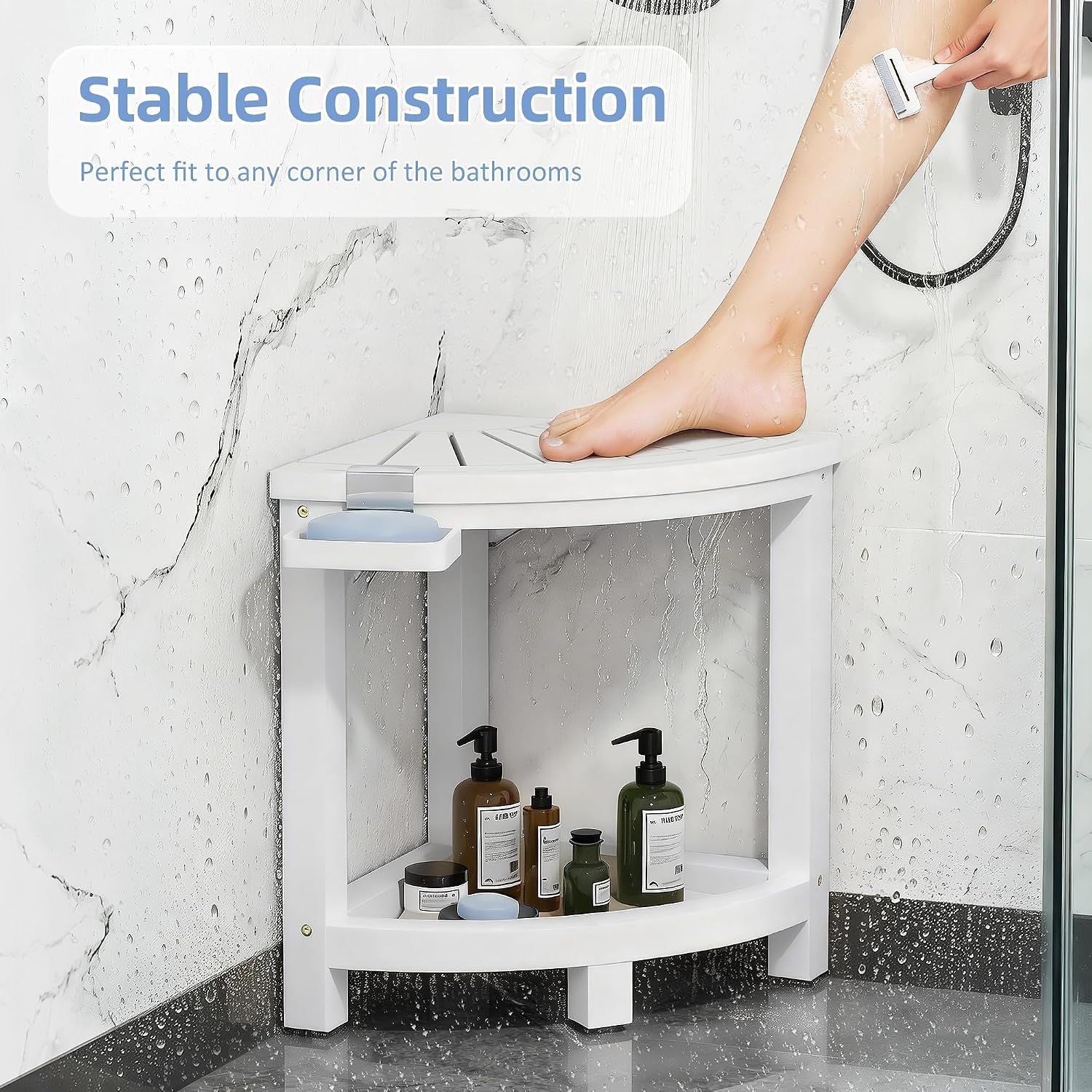 waterproof-shower-stool-for-inside-shower-shaving-leg-white