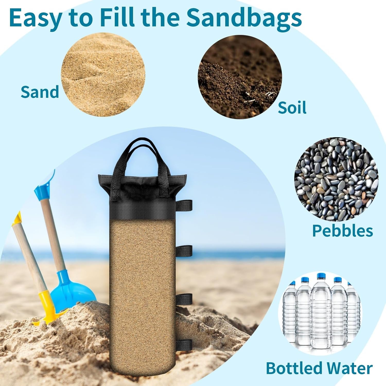 4-pack-sand-bags-6x20-inch-heavy-duty-for-canopy-tent-weights-holds-26-lbs-each-800d-oxford-cloth-with-waterproof-coating-and-hook-and-loop-straps