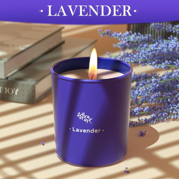 Lavender Scented Candle, 8 Oz Soy Wax Jar Candle for Women, 45 Hour Burn2
