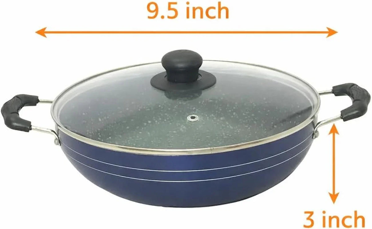 kadai-with-glass-lid-all-purpose-pan-nonstick-coating-kadhai-deep-stir-fry-for-gas-and-induction-cooktop-aluminium-skillet-wok-3mm-2-2-ltr-diameter-9-5-inch