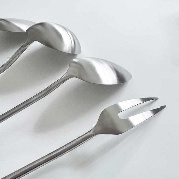 304 Stainless Steel Cooking Utensils Set 4 Piece 15 Inch Large Size Metal Kitchen Utensils Set Including Spatula,Ladle,Serving Spoon,Meat Fork,Stainless Steel Cooking Tools4