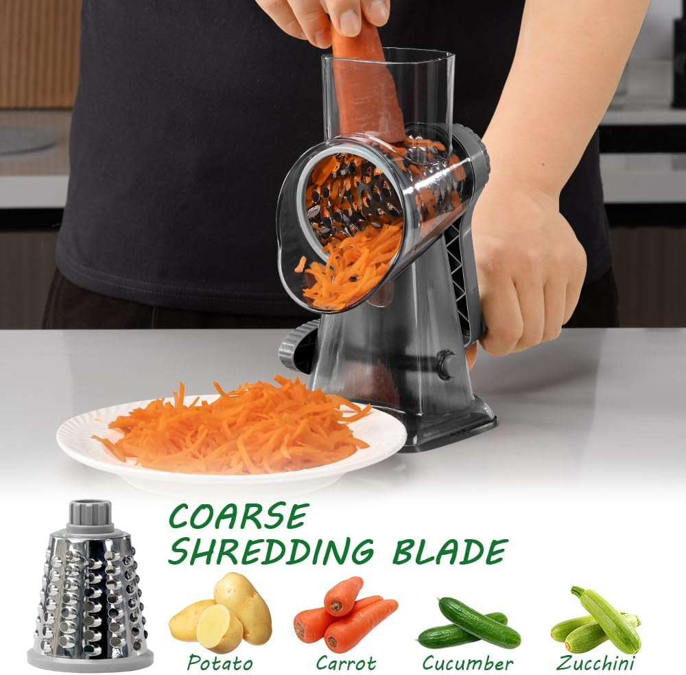 cheese-grater-hand-crank-rotary-vegetables-shredder-with-handle-3-in-1-graters-interchangeable-blades-non-slip-base-multifunctional-slicer
