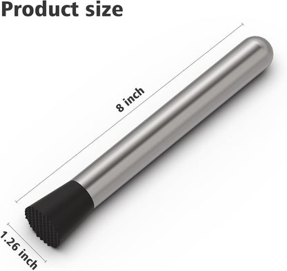 8" Stainless Steel Muddler for Cocktails, Bar Tool for Drinks | Ideal for Mojitos Cocktails, Ice Fruit Fruit Drinks, Lemon Smasher & Ice Crushing, Home & Kitchen Bartending Accessories2