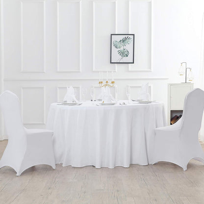 108 Inch round Tablecloth Washable Polyester Table Cloth Decorative Table Cover for Wedding Party Dining Banquet (108 Inch,White)6