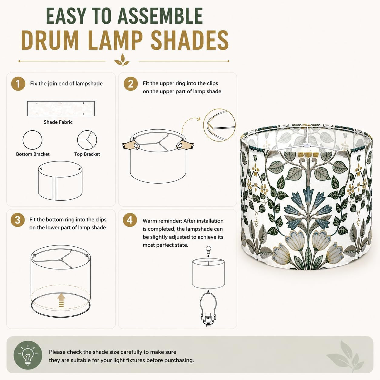 lamp-shades-set-of-2-blue-floral-drum-shades-13-x-13-x-10-inch-spider-fitter-assembly-required-durable-fabric-with-metal-frame-fits-table-and-floor-lamps