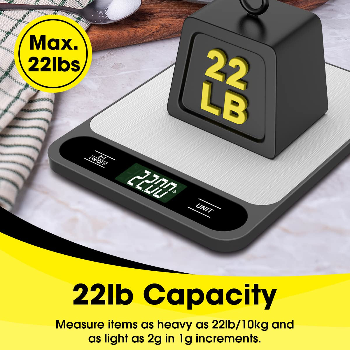 food-scale-10kg-22lb-digital-kitchen-scale-weight-grams-and-ounces-for-baking-cooking-coffee-package-postage-6-units-with-tare-function-lcd-display-easy-clean-stainless-steel