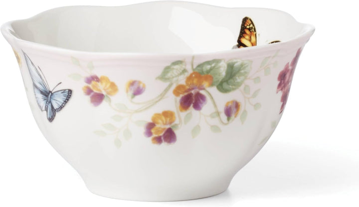 Butterfly Meadow Pink Porcelain 12-Piece Dinnerware Set for 4+2