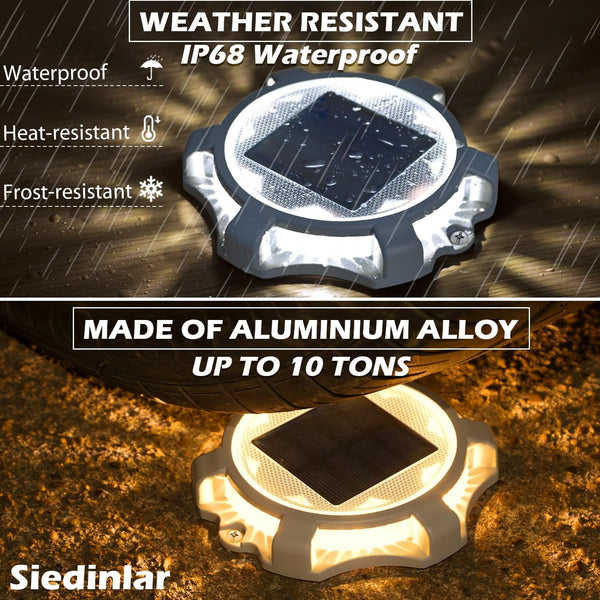 Solar Deck Lights Outdoor 2 Modes LED 16 Pack White/Warm Lighting4