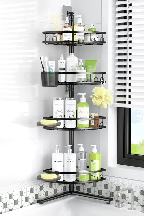 Standing Shower Caddy Corner - Rustproof Bathroom Shower Stand Shelf1