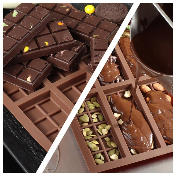 Chocolate Bar Mold, Food-Grade Chocolate Silicone Molds | DIY Chocolate Bar Mold, Chocolate Chip Mold for Stuffed Bar, Premium Candy Bar Mold, Easy to Clean and Reusable7