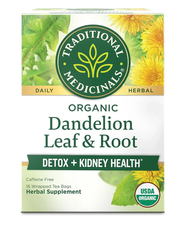 Organic, Dandelion Leaf & Root - Dandelion Root Tea, Supports Normal Detox + Digestion - Kosher, Non-Gmo, Caffeine-Free, Compostable - 16 Tea Bags1