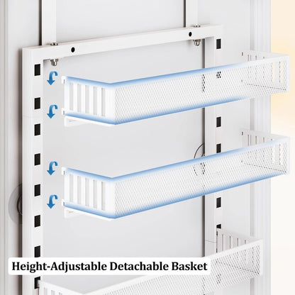 8-Tier Adjustable over the Door Pantry Organizer with Metal Mesh Baskets6