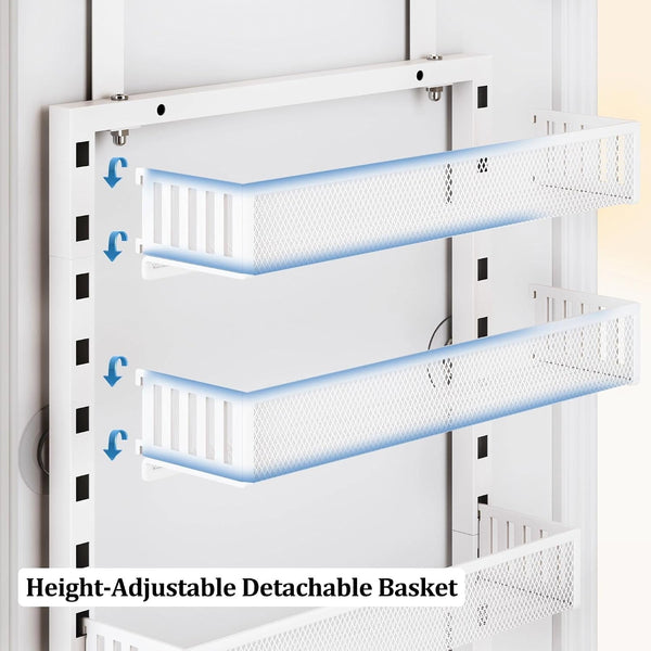 8-Tier Adjustable over the Door Pantry Organizer with Metal Mesh Baskets6