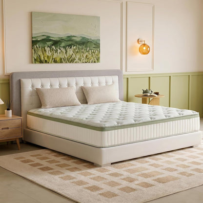 Queen Size Mattress,14 Inch Queen Mattress Hybrid in a Box, Medium Firm Memory Foam with Individual Pocket Springs, Upgrade Zoned Support, Motion Isolation&Pressure Relief, Certipur-Us1