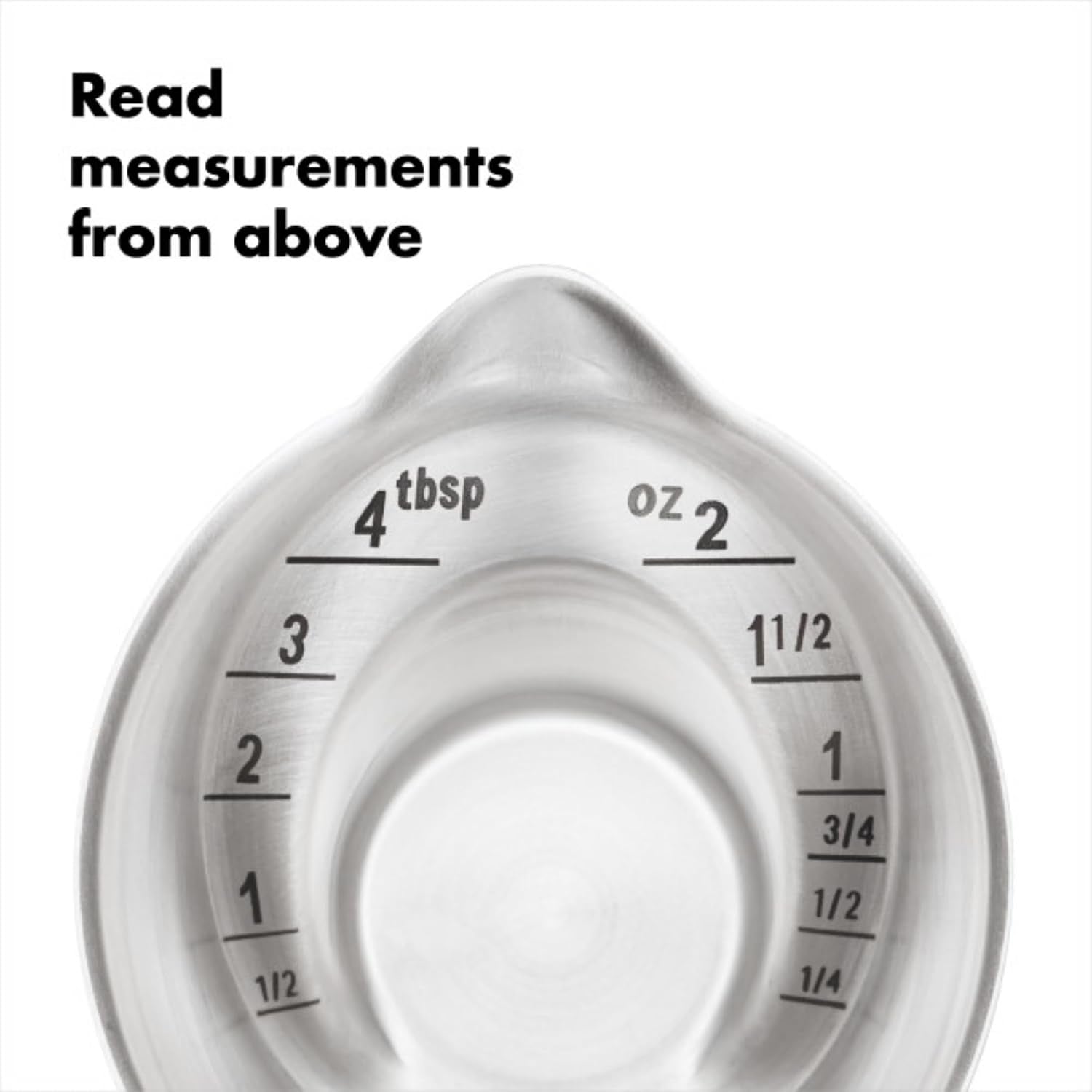 oxo-steel-angled-measuring-jigger-stainless-finish-interior-markings-visible-from-above-bar-tool-precise-cocktail-measuring-for-bartending-2-oz-capacity-measuring-cup