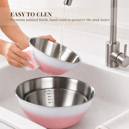Pink Gradient Mixing Bowls with Measurements, 3-Piece Set6