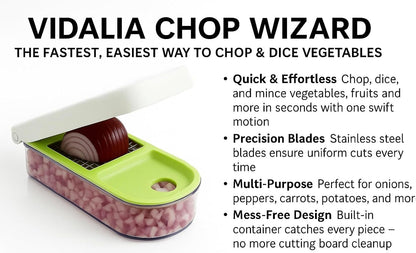 Vegetable Chopper – Original as Seen on TV Food Dicer with 2 Stainless Steel Blades, Large 2-Cup Container, Cleaning Tool, Dishwasher Safe Onion & Vegetable and Fruit Cutter | Original as Seen on TV, 2 Stainless Steel Blades, Large 2-Cup Container, Cleani6