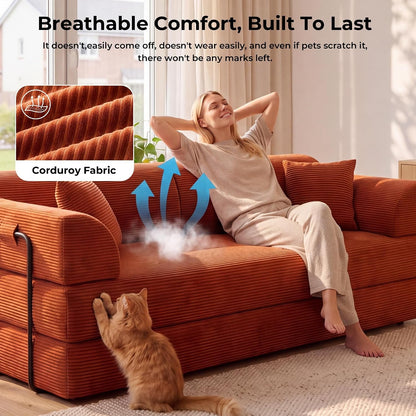 79" Convertible Sofa Bed, High Back Boneless Couches for Living Room4