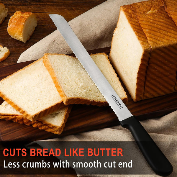 Serrated Bread Knife for Homemade Bread, 12 Inch Stainless Steel6