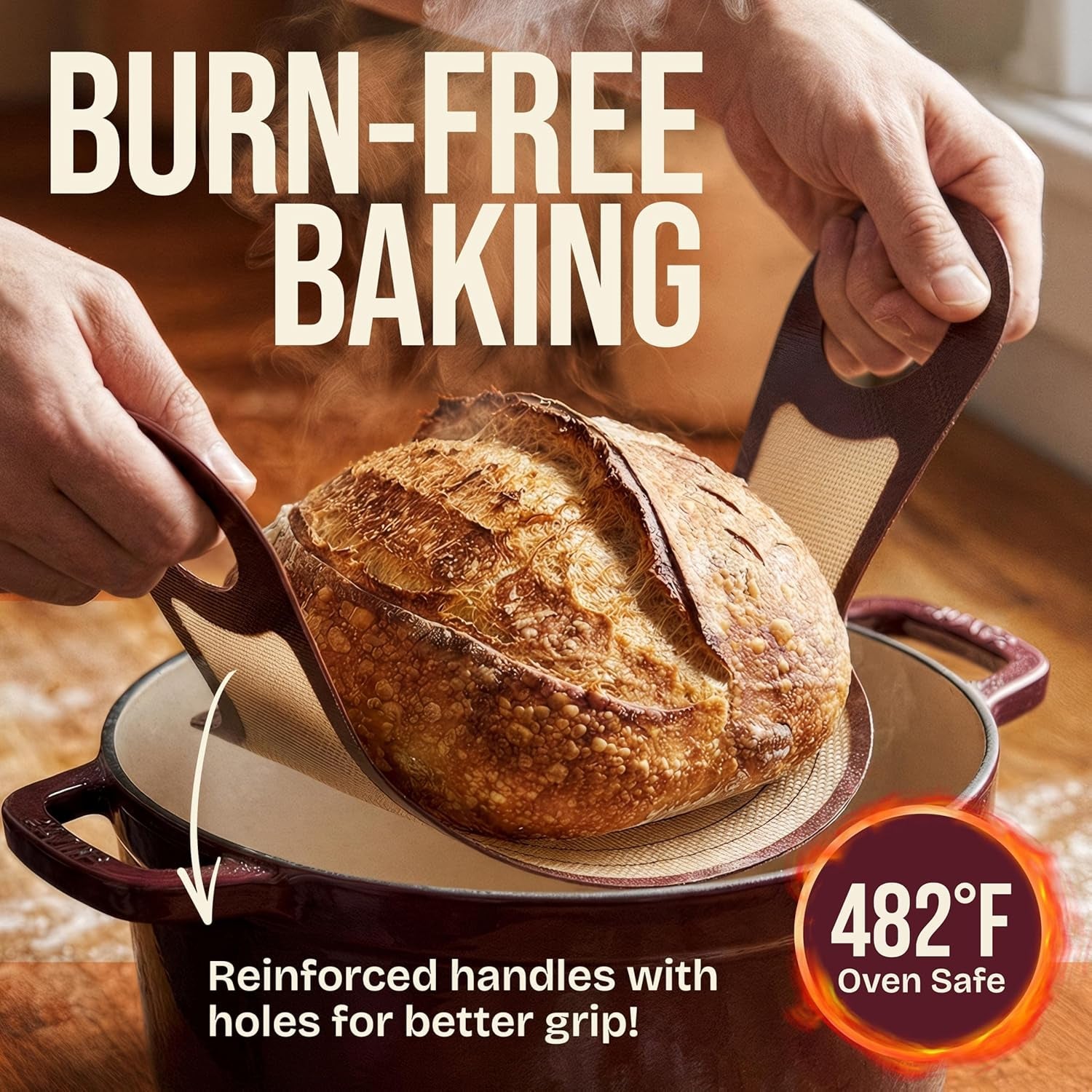 pro-silicone-bread-sling-2-pcs-9in-round-oval-482f-heat-resistant-non-stick-dutch-oven-liners-long-handles-reusable-sourdough-baking-supplies