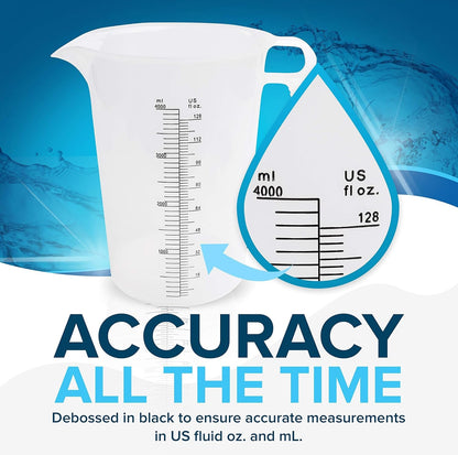32Oz (1 Quart) Measuring Pitcher, Plastic, Multipurpose - Great for Chemicals, Oil, Pool and Lawn - Ounce (Oz) and Milliliter (Ml) Increments (1000 Ml)4