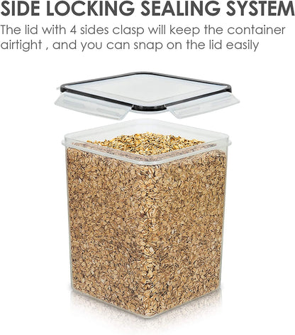 5.2L Flour Sugar Storage Containers, 4 PCS, Black4