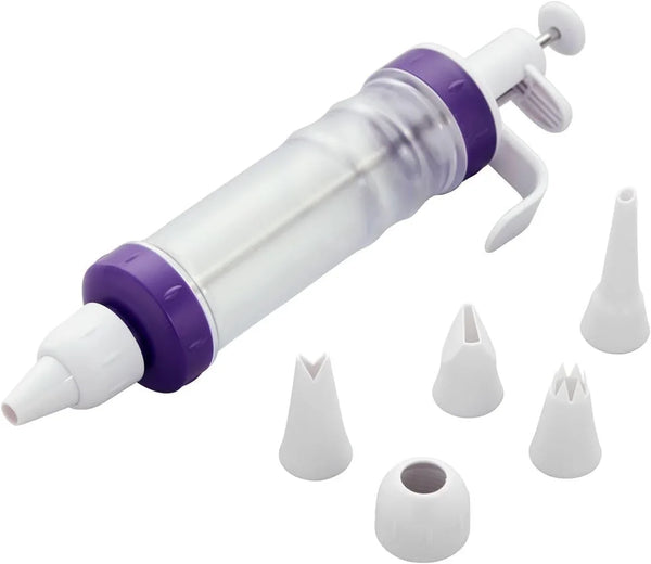 Dessert Decorator Piping Kit, Plunger-Style Tool | Plunger-Style Decorator Includes Couplers, Fill Tip & 4 Decorating Tips, Perfect for Filling, Frosting & Decorating Treats1