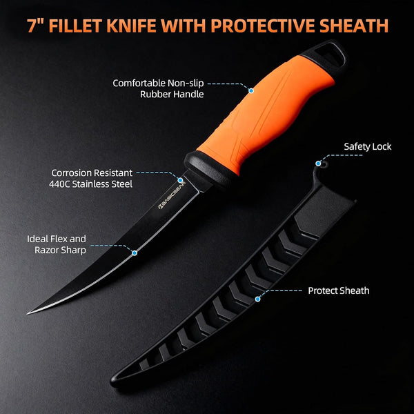 Fishing Fillet Knife Set of 2, 7 In, Sharp for Fishing & Kitchen2