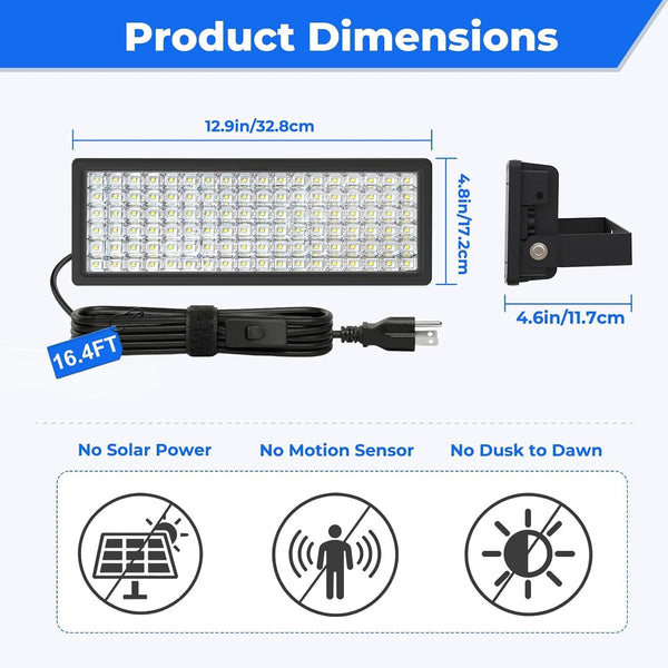 100W LED Flood Light Outdoor, 14000 Lumens 5000K, Plug-In7