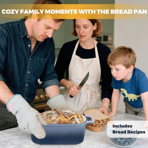 4.6 Quart Dutch Oven for Sourdough Bread Baking | Oval Bread Dutch Oven with Lid, Cast Iron Bread Pan for Crispy Crust, Steam Baking Design for Artisan Homemade Loave, Seasalt9