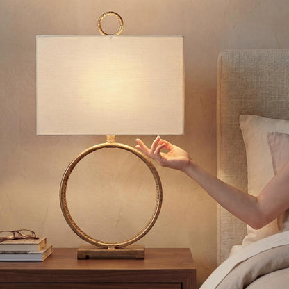 Signature Design by Ashley Table Lamp, 28 Inch, Gold, Rectangle Shade8
