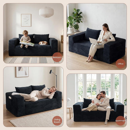 Loveseat Boneless Sofa, 71" Memory Foam Sofa in a Box, Cloud Corduroy Deep Seat Couch, No Assembly Needed, Small Sofa for Living Rooms, Apartments & Offices7