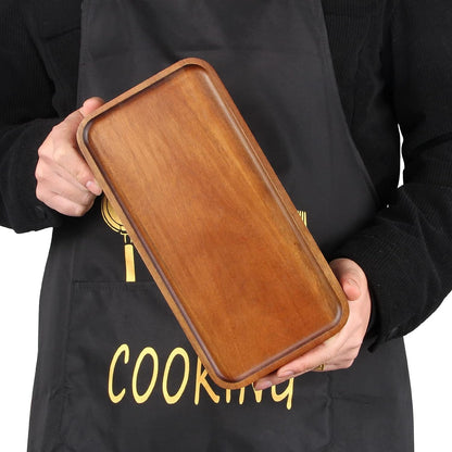 Acacia Wood Serving Tray Decor Small Cheese Charcuterie Boards Wooden Plate | Rectangle Mini Wood Tea Coffee Trays for Kitchen Bathroom Counter Appetizer Plates Party Platter Food Dish Snack Dessert Tray7