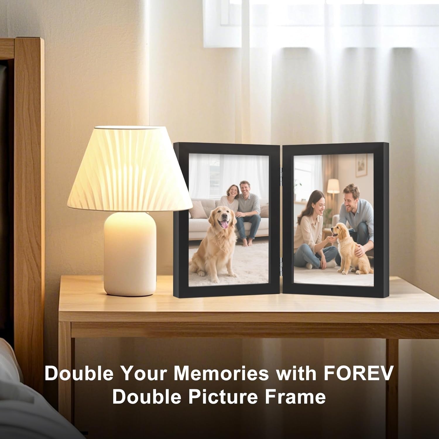 5x7-double-picture-frame-black-wooden-hinged-photo-frame
