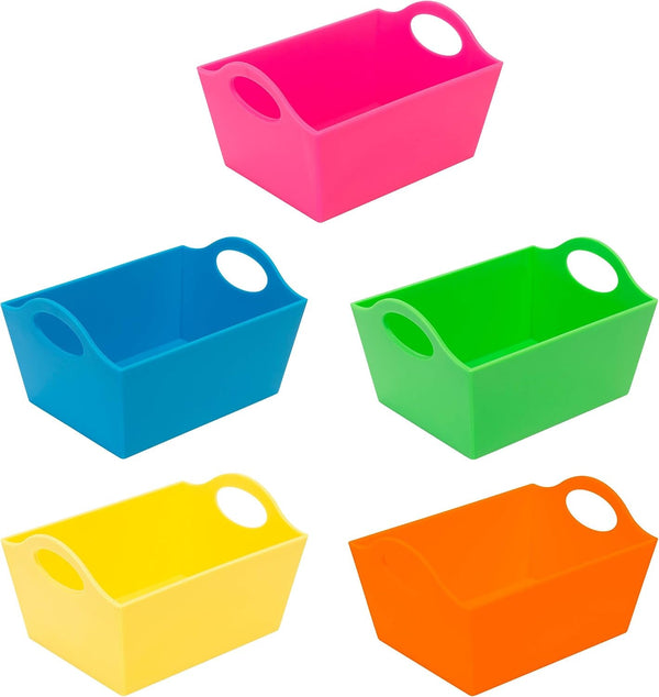 Neon, 5 Pack, Mini Storage Containers, Bins, Drawer, Office Organization, Good for Toys, Hair Accessories, Bobby Pins, Q-Tips, Small Items1