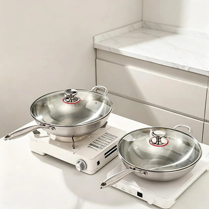 Stainless Steel 316 Wok with Glass Lid, Tri-Ply Large Cooking Surface, Oven Safe & Induction Compatible (12.5 Inch)4