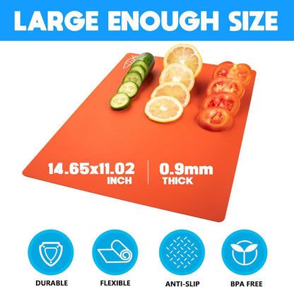 5 Pieces Flexible Cutting Boards, BPA Free Plastic Cutting Boards for Kitchen, Non Slip Cutting Mat for Meat and Vegetables2