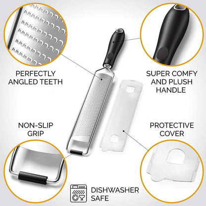 DESIGNED by CHEFS ~ Premium Lemon Zester Grater with Perfectly Angled Teeth ~ Ideal for Citrus, Parmesan Cheese, Garlic, Vegetables and Fruits5