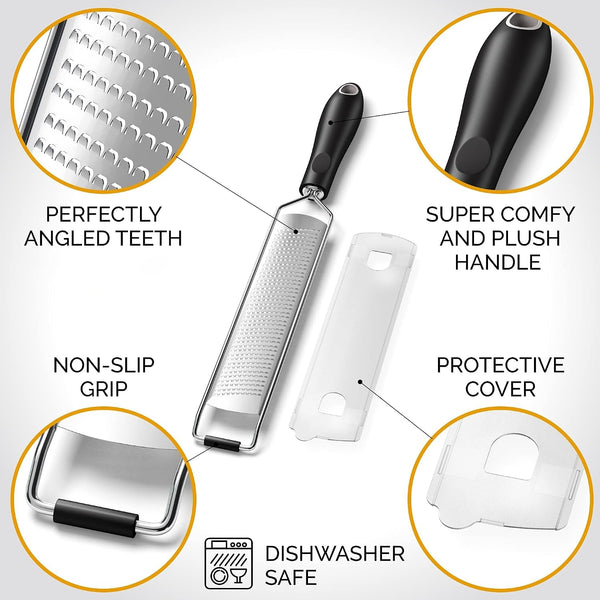 DESIGNED by CHEFS ~ Premium Lemon Zester Grater with Perfectly Angled Teeth ~ Ideal for Citrus, Parmesan Cheese, Garlic, Vegetables and Fruits5