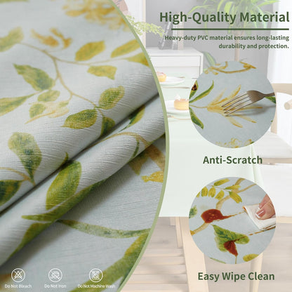 Rectangle Table Cloth,100% Waterproof Tablecloth Oil Proof Spill Proof Vinyl Table Cloth, Wipe Clean Plastic Table Cover for Dining, Camping, Indoor and Outdoor 52" X 70",Leaves3