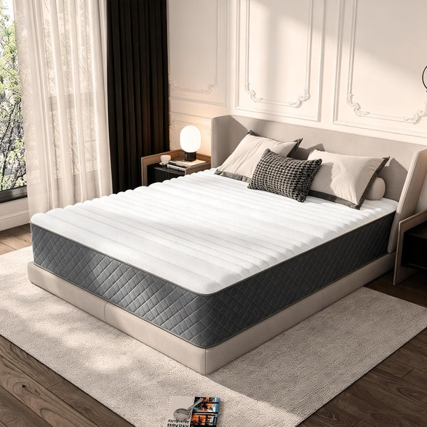 Queen Mattress, 12 Inch Queen Size Mattress Hybrid Medium Firm,7