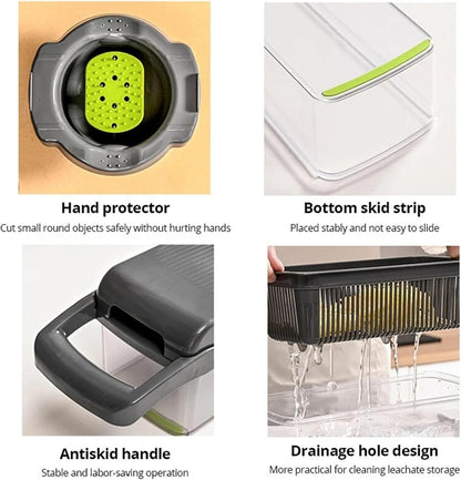 Vegetable Cutter Multifunctional Slicer 16Pcs Potato Peeler Carrot Grater3