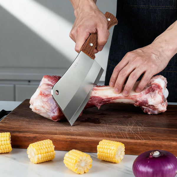 7 Inch Meat Cleaver Knife, Butcher Knife Chef Knife Heavy Duty Bone Chopper6
