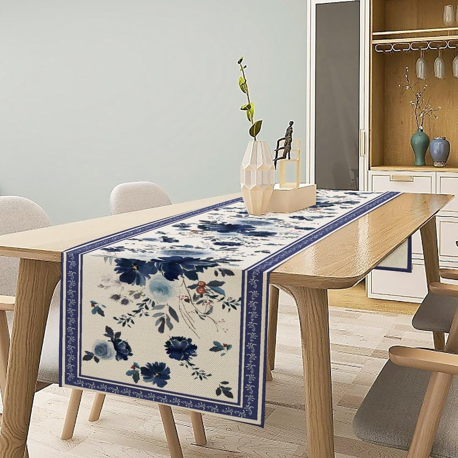 navy-blue-flowers-linen-table-runner-spring-floral-seasonal-dinner-table-decoration-for-home-living-room-kitchen-dining-room-13x36in