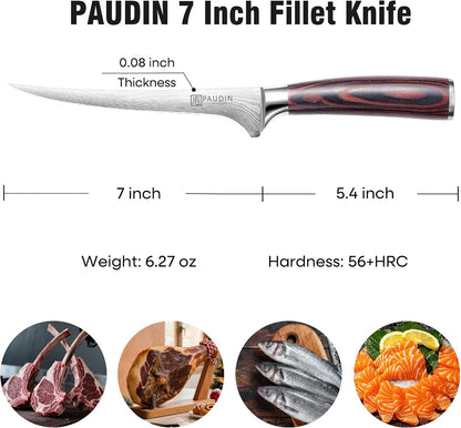 Fillet Knife,7 Inch Boning Knife, Sharp Fish Knife2
