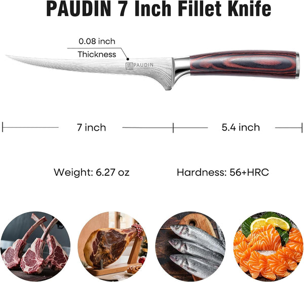 Fillet Knife,7 Inch Boning Knife, Sharp Fish Knife2