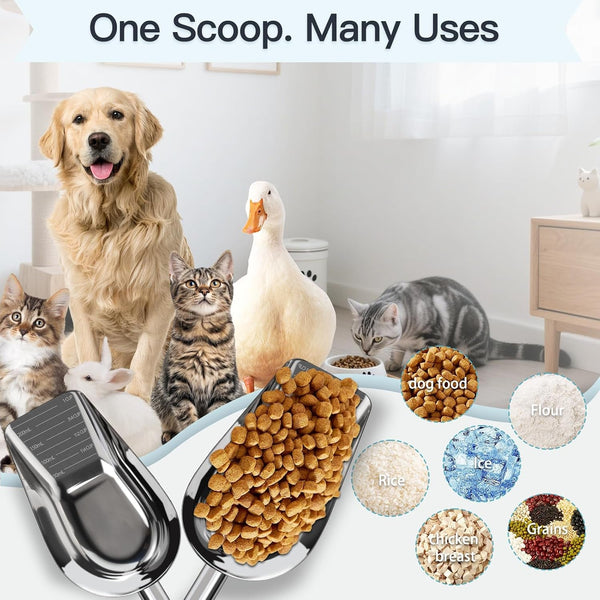Dog-Cat Food Scoop 1 Cup, One-Piece Stainless Steel Measuring Cup6