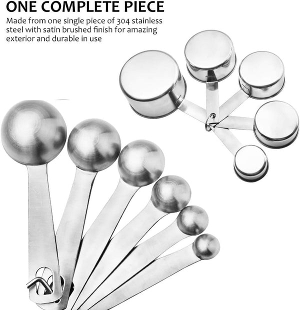11 Piece Stainless Steel Measuring Spoons Cups Set, Premium Stackable Tablespoons Measuring Set for Gift Dry Liquid Ingredients Cooking Baking6