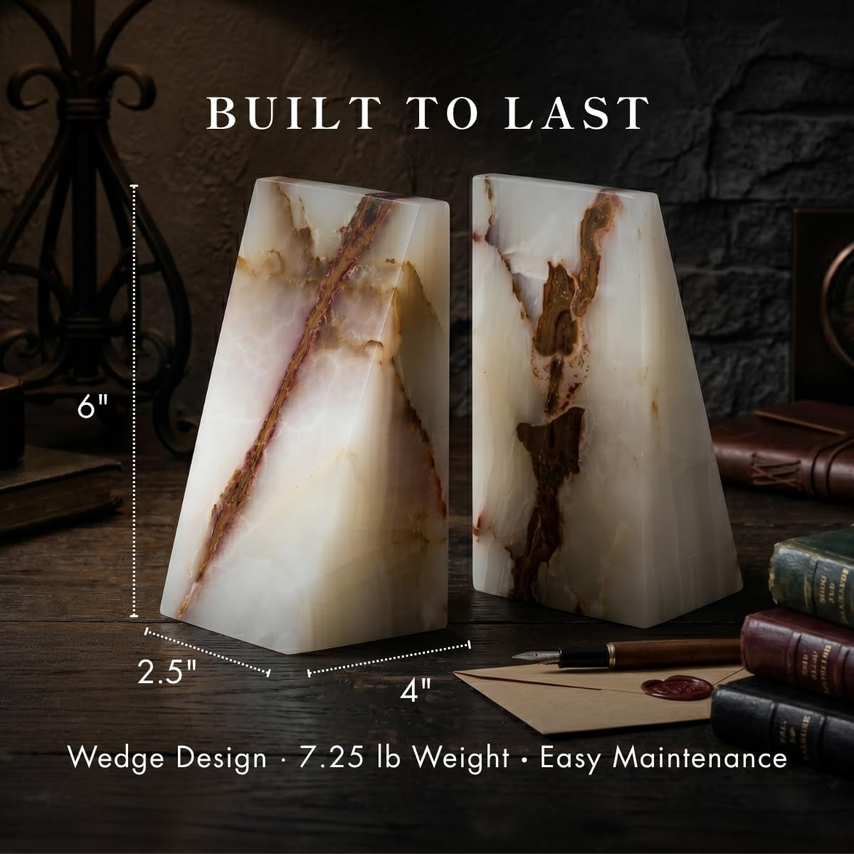 white-triangular-onyx-marble-bookends-heavy-duty-wedge-design-modern-office-and-bookshelf-organizer